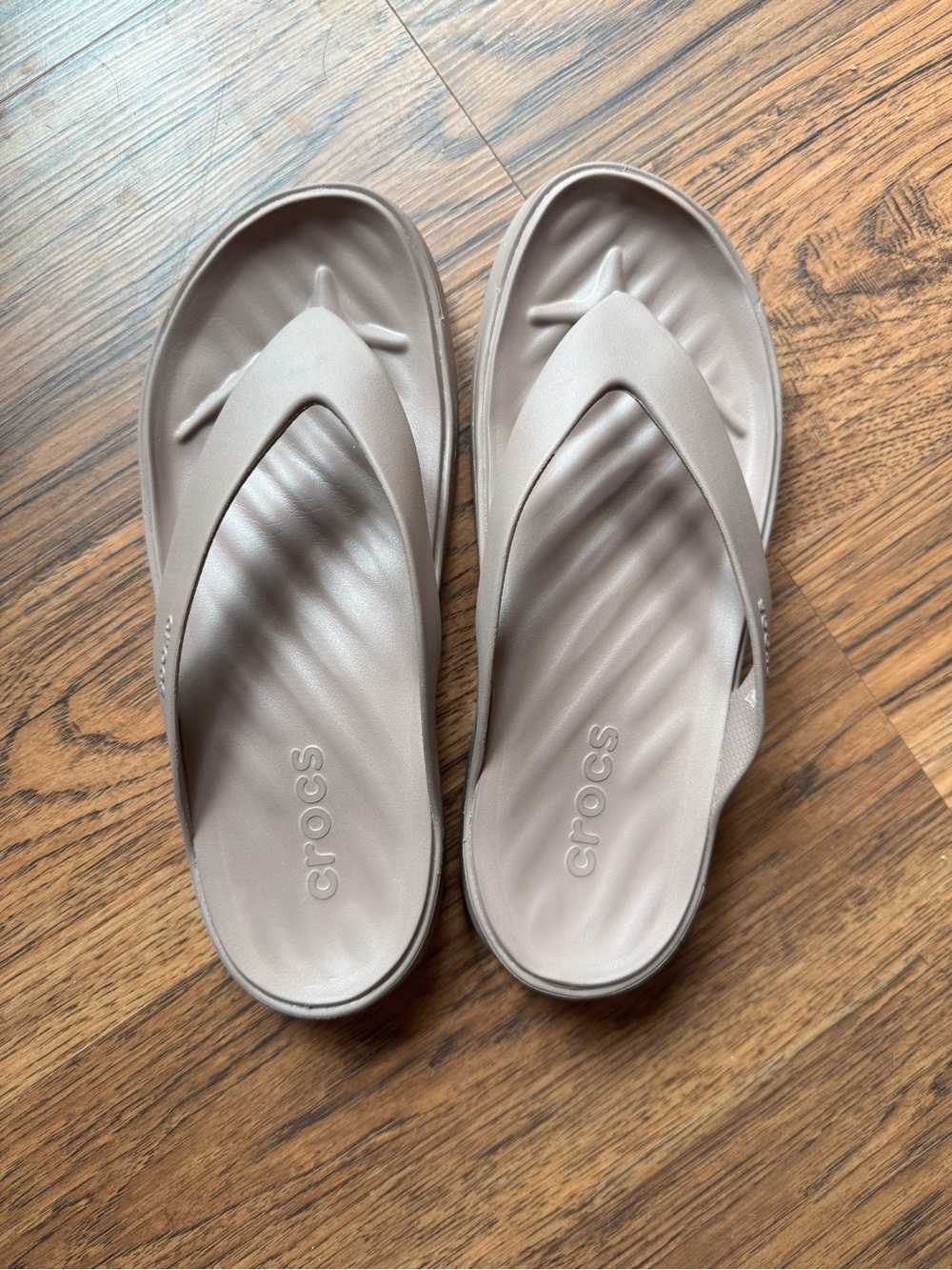CROCS Neutral Beige Comfort Flip Sandals